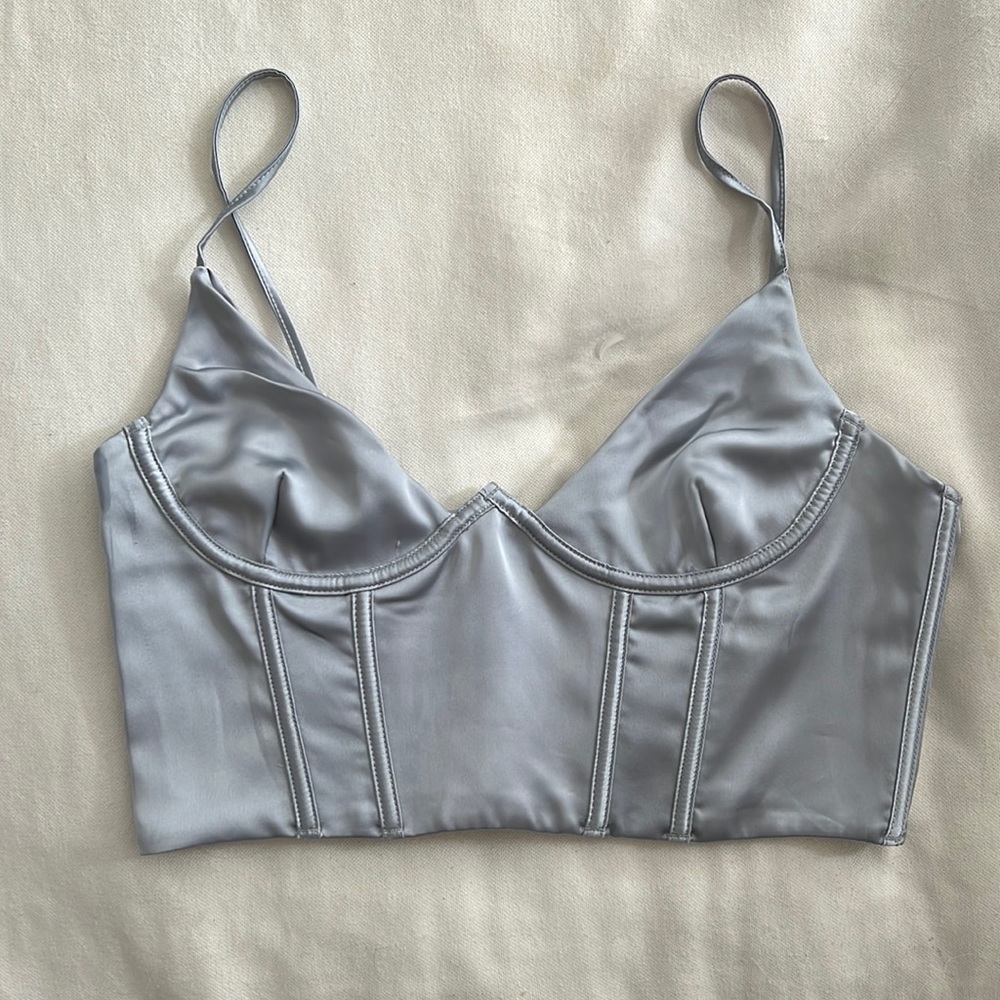 NWT white fox bustier corset top